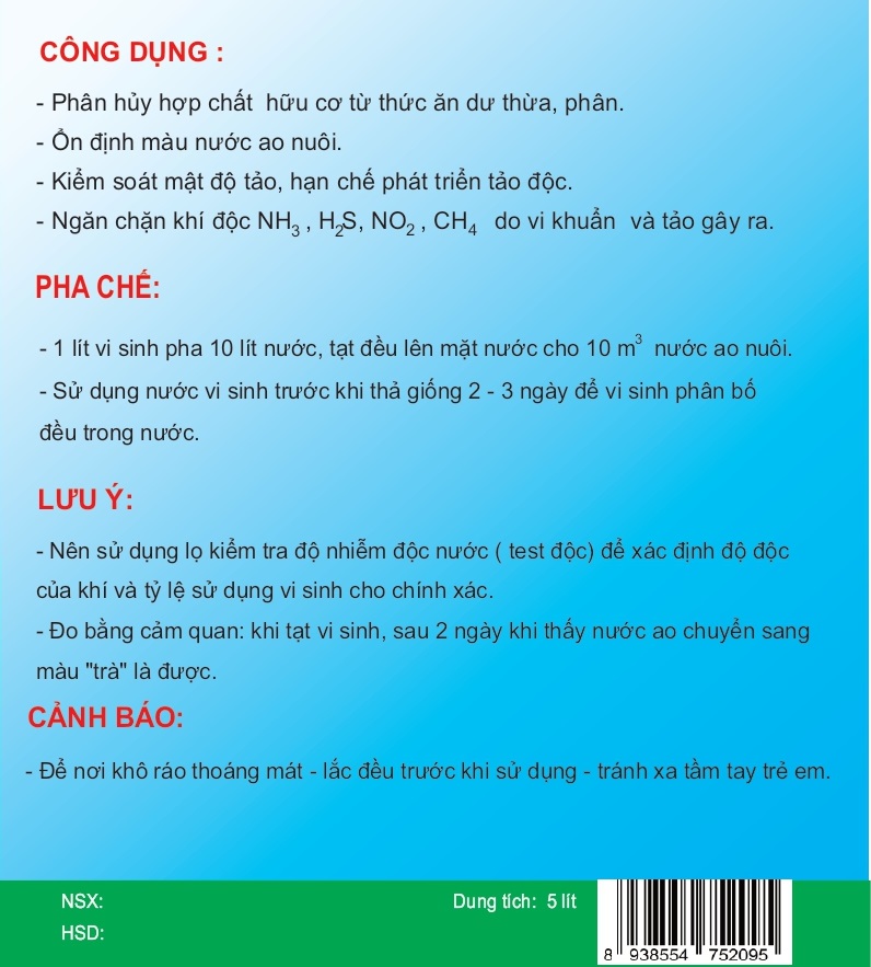 Chế Phẩm Sinh Học Xử Lý Nước 5L 2